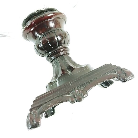 Compote Pedestal Bowl on Ornate Metal Base Table Centerpiece Vintage Decor - Picture 5 of 6